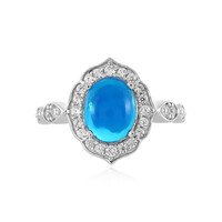 Anillo en plata con Ópalo azul de Etiopía