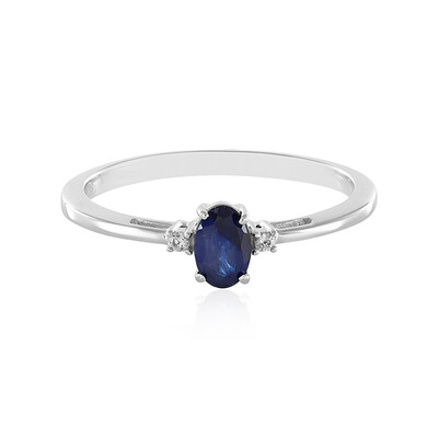 Anillo en plata con Zafiro azul de Madagascar
