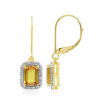 Pendientes en oro con Zafiro naranja de Ban Ka Cha