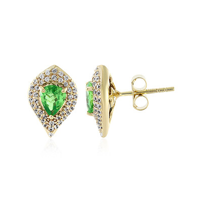 Pendientes en oro con Tsavorita de Tanzania (de Melo)
