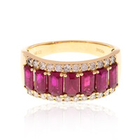 Anillo en oro con Rubí de Mozambique AAA (CIRARI)