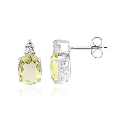 Pendientes en plata con Citrino de color limón