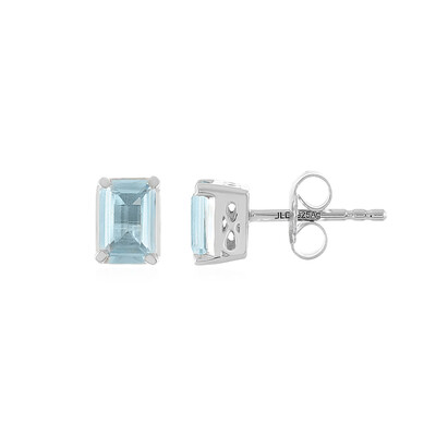 Pendientes en plata con Topacio azul cielo