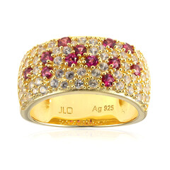 Anillo en plata con Espinela roja de Birmania