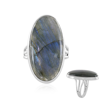 Anillo en plata con Labradorita