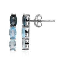 Pendientes en plata con Topacio azul de Londres