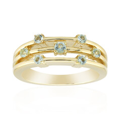 Anillo en oro con Berilo verde menta de Nigeria