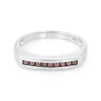 Anillo en plata con Diamante Cognac rojo