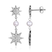 Pendientes en plata con Perla Freshwater