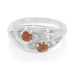 Anillo en plata con Zafiro naranja