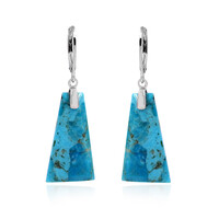 Pendientes en plata con Turquesa azul del Mohave Kingman (Faszination Türkis)