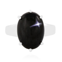Anillo en plata con Diópsido estrella de la India