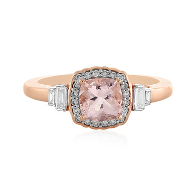 Anillo en oro con Morganita AAA (D'vyere)