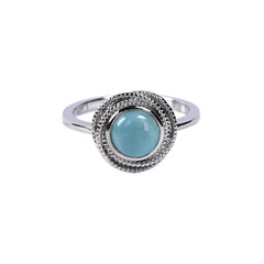 Anillo en plata con Larimar