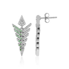 Pendientes en plata con Tsavorita de Tanzania
