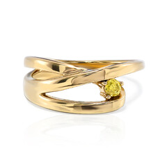 Anillo en plata con Diamante amarillo I2