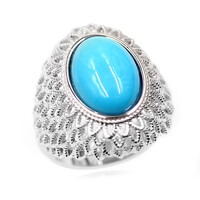 Anillo en plata con Turquesa bella durmiente (Anne Bever)