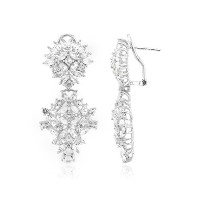 Pendientes en plata con Topacio blanco