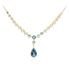 Collar en plata con Topacio azul de Londres