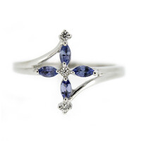 Anillo en plata con Tanzanita