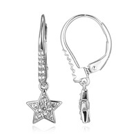 Pendientes en plata con Topacio blanco