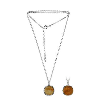 Collar en plata con Ámbar báltico (dagen)