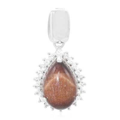 Colgante en plata con Ojo de tigre rojo