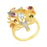 Anillo en plata con Topacio azul cielo