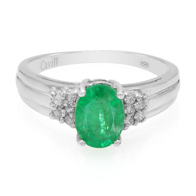 Anillo en plata con Esmeralda de Bahía
