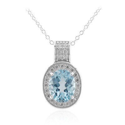 Collar en plata con Topacio azul cielo