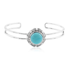 Brazalete en plata con Turquesa bella durmiente