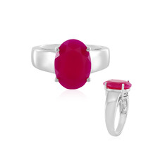 Anillo en plata con Calcedonia frambuesa