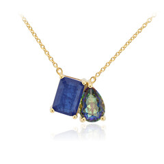 Collar en plata con Cuarzo azul navy