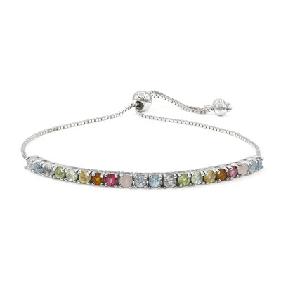 Brazalete en plata con Topacio azul suizo