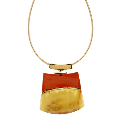 Collar en plata con Ámbar báltico (dagen)