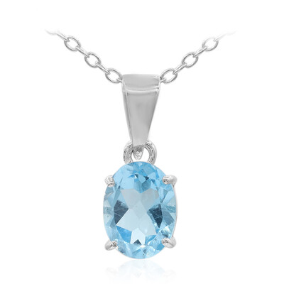 Collar en plata con Topacio azul suizo