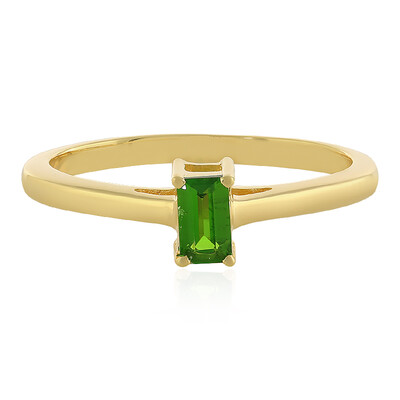 Anillo en plata con Diópsido de Rusia