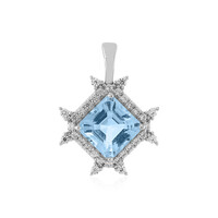 Colgante en plata con Topacio azul cielo