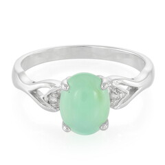 Anillo en plata con Crisoprasa imperial