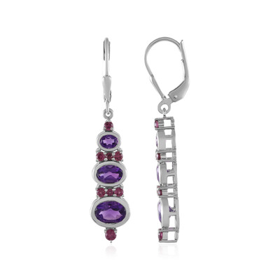 Pendientes en plata con Amatista (KM by Juwelo)