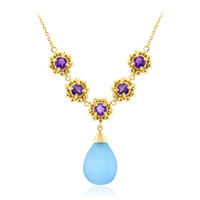 Collar en plata con Calcedonia agua