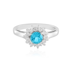 Anillo en plata con Topacio color Paraiba
