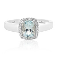 Anillo en plata con Aguamarina