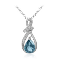 Collar en plata con Topacio azul de Londres