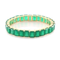 Brazalete en plata con Ónix verde