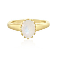Anillo en plata con Piedra de Luna arcoíris