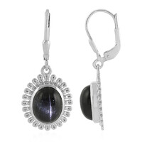 Pendientes en plata con Diópsido estrella de la India