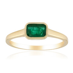 Anillo en oro con Esmeralda de Zambia