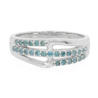 Anillo en plata con Diamante azul rey