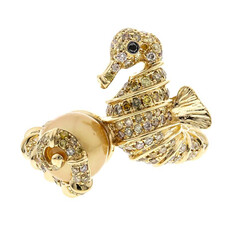 Anillo en oro con Perla Freshwater dorada (CIRARI)